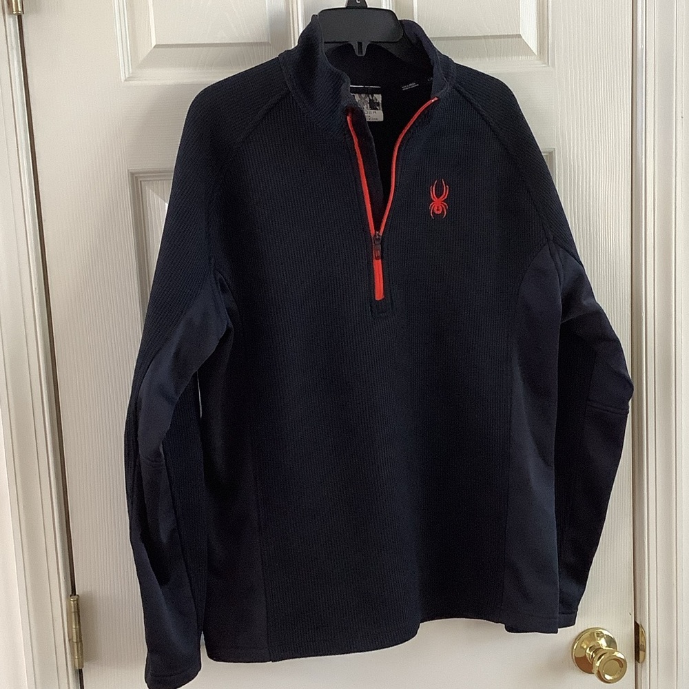 Spyder Black Pullover with Red Accents Size Large.